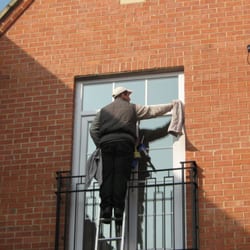 Jonny Windows - using traditional tools,and skill, ensures a perfect clean window