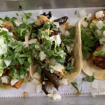 Switchback - Tofu, mushroom, shrimp from left to right - Tacos Near Me - Durango, Colorado