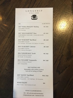 Menu photo 7 Longship Cellars Richland, WA