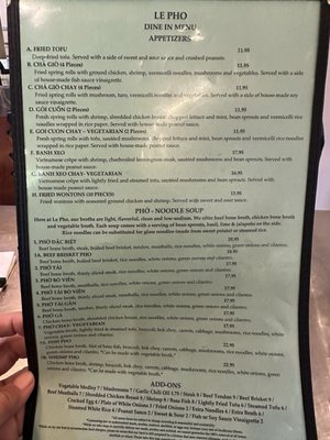 Menu photo 1 Le Pho West Hollywood, CA