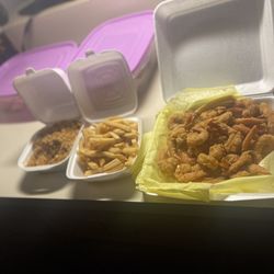 Capitan Seafood Kitchen - 30 piece fried shrimp and fries Shrimp fried rice
