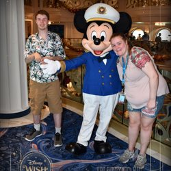 Son ashton and I with mickey mouse on the disney wish. So much fun highly recommend it