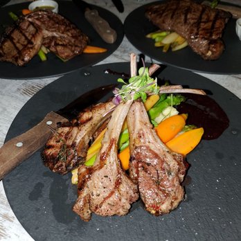 Perla Oyster Bar And Grill - Left to right: ribeye, rack of lamb and striploin - Seafood Near Me - Woodbridge, Ontario