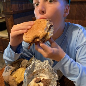 Rusty Can - Smoked Prime Superbeef 3 way making a boy VERY happy - Barbeque Near Me - Byfield, Massachusetts