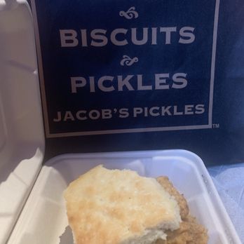 Jacob's Pickles - Chicken biscuit taste the honey syrup biscuit was good - Comfort Food Near Me - New York, New York Jacob's Pickles - Chicken biscuit taste the honey syrup biscuit was good - Comfort Food Near Me - New York, New York