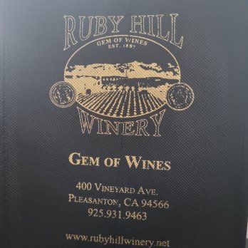 Ruby Hill Winery - Nice bag with purchase of your wines. - Wineries Near Me - Pleasanton, California