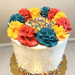 Smash cake. French toast cake with cream cheese icing! So good!