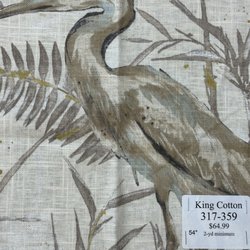 King Cotton Fabrics - One sample of the many hanging fabrics samples