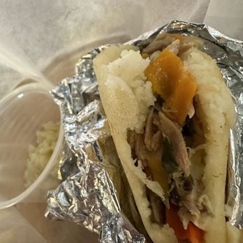 Maru Products - Chicken arepa (with Venezuelan cheese on the side) - Bakeries Near Me - Bloomington, Indiana