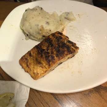 Outback Steakhouse - Salmon with Mashed Potatoes (missing the Ceasar Salad) - Steakhouses Near Me - Miami, Florida
