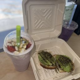 Avocado Toast and Strawberry Banana Ashta Milkshake Avocado Toast and Strawberry Banana Ashta Milkshake