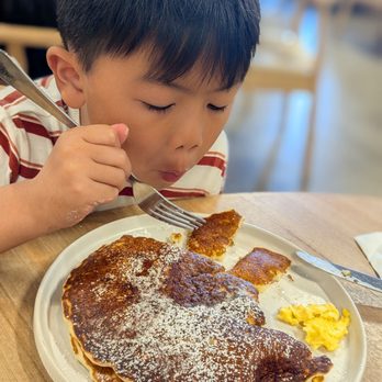 Lunakin Café - My son enjoying his pancakes - Breakfast & Brunch Near Me - Las Vegas, Nevada