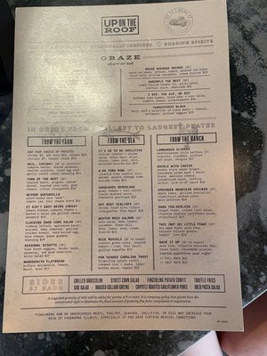 Menu photo 8 UP On The Roof Anderson, SC