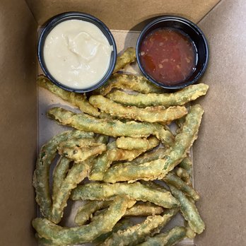 Rel'Lish Burger Lounge - Tempura green beans. I highly recommend them. - Lounges Near Me - SeaTac, Washington Rel'Lish Burger Lounge - Tempura green beans. I highly recommend them. - Lounges Near Me - SeaTac, Washington
