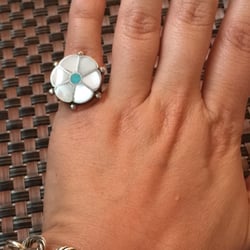 Mama's Treasures - Mother of pearl and turquoise ring $30