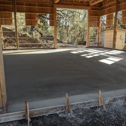Trillium Construction - 30x40 shop floor saw cut control joints the next day.