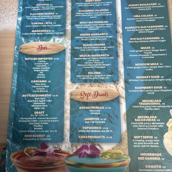 La Playa - Drink menu - Seafood Near Me - Richmond, Virginia
