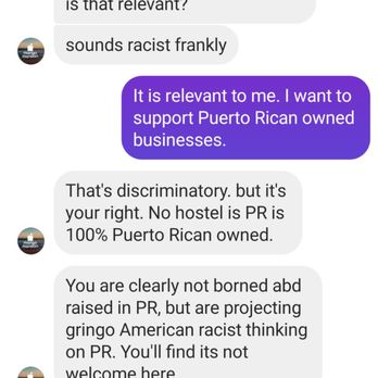 Mango Mansion - Absolutely disrespectful, judgmental and presumptuous! Is this how you treat your customers? I'm glad you showed your true colors! - Hostels Near Me - San Juan, Puerto Rico Mango Mansion - Absolutely disrespectful, judgmental and presumptuous! Is this how you treat your customers? I'm glad you showed your true colors! - Hostels Near Me - San Juan, Puerto Rico
