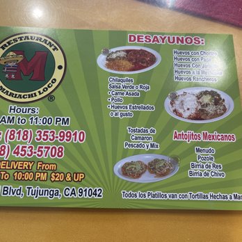 El Mariachi Loco - Menu - Mexican Near Me - Tujunga, California El Mariachi Loco - Menu - Mexican Near Me - Tujunga, California
