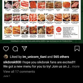 Sikdorak III - Their new menu! Found on their ig (now I am following lol) - Korean Near Me - Aiea, Hawaii Sikdorak III - Their new menu! Found on their ig (now I am following lol) - Korean Near Me - Aiea, Hawaii