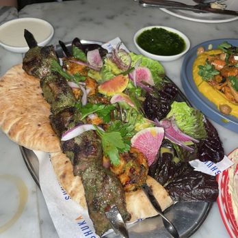 Shuka - Grilled Lamb Kebab + Shrimp Kebab - Mediterranean Near Me - New York, New York Shuka - Grilled Lamb Kebab + Shrimp Kebab - Mediterranean Near Me - New York, New York