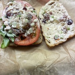Napa Chicken Salad with two lovely slices of tomatoes