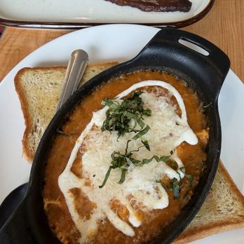 Phoebe's Diner - Baked Eggs and slab of bacon - Breakfast & Brunch Near Me - Austin, Texas Phoebe's Diner - Baked Eggs and slab of bacon - Breakfast & Brunch Near Me - Austin, Texas
