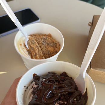 Yogurt Shack - Astonishing Cookies and cream with Oreos and brownies and fudge. Also butterfinger and vanilla - Ice Cream & Frozen Yogurt Near Me - Danville, California