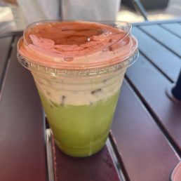 Banana cream top matcha latte