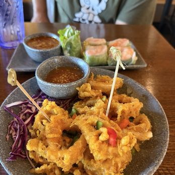 Must be Thai - Crispy Fried Calamari and spring Summer Roll 7/26" - Thai Near Me - San Jose, California Must be Thai - Crispy Fried Calamari and spring Summer Roll 7/26" - Thai Near Me - San Jose, California