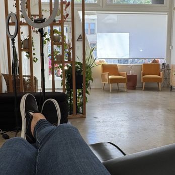 Wildflower Beauty & Brows - View of the cute lobby from my chair - Makeup Artists Near Me - Long Beach, California