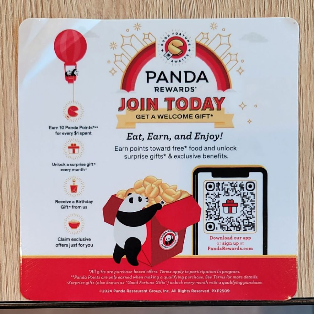 Panda Express - Get the app. Then you can get bonuses, earn points to redeem for free items, etc. - Chinese Near Me - Edinburg, Texas Panda Express - Get the app. Then you can get bonuses, earn points to redeem for free items, etc. - Chinese Near Me - Edinburg, Texas