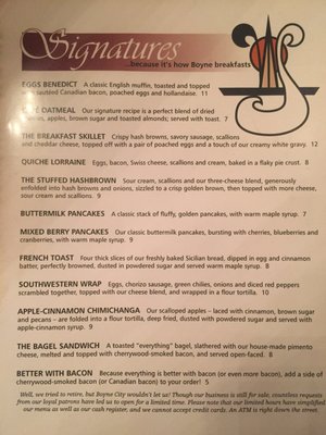 Menu photo 8 Sunnyside Boyne City, MI