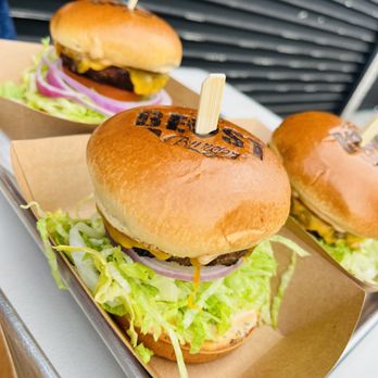 The Beast Burger - three burgers on a tray - Burgers Near Me - Los Angeles, California