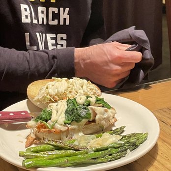 The Dish Cafe - Porketta sandwich with asparagus - American Near Me - Daniels, West Virginia The Dish Cafe - Porketta sandwich with asparagus - American Near Me - Daniels, West Virginia