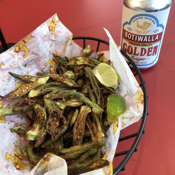 Botiwalla by Chai Pani - Okra fries with lime wedges - Indian Near Me - Raleigh, North Carolina Botiwalla by Chai Pani - Okra fries with lime wedges - Indian Near Me - Raleigh, North Carolina