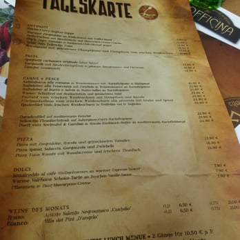 Officina - Menu - Italian Near Me - Essen, NW