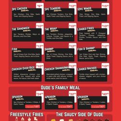 Dude’s Chicken - Our Full Menu