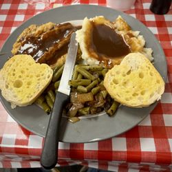 Vazquez Restaurant Seafood & Po-Boy - Country fried Breaded Steak w/ Mashed Potato & Gravy