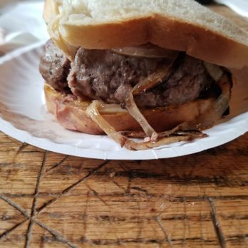 Louis' Lunch - There it is: the "original hamburger" as created by Louis Lassar in the year 1900 - Burgers Near Me - New Haven, Connecticut Louis' Lunch - There it is: the "original hamburger" as created by Louis Lassar in the year 1900 - Burgers Near Me - New Haven, Connecticut