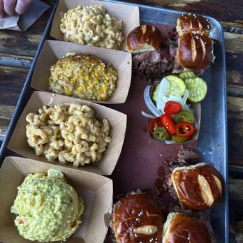 Caldwell County BBQ - Sliders, potato salad, mac n cheese & corn casserole - Barbeque Near Me - Gilbert, Arizona
