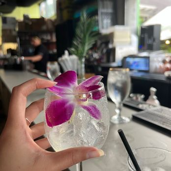 Dukunoo - (What's left of) a Bees Knees - bartender added a flower the second time round :) - Caribbean Near Me - Miami, Florida