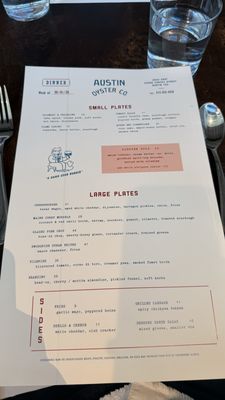 Menu photo 2 Austin Oyster Co. Austin, TX