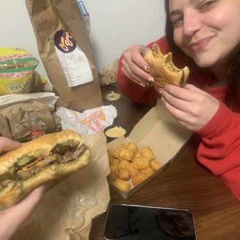 Cosmo Burger - Cosmo burger to go. 2 single patties and two tots with a side of sauce. - Burgers Near Me - Kansas City, Missouri Cosmo Burger - Cosmo burger to go. 2 single patties and two tots with a side of sauce. - Burgers Near Me - Kansas City, Missouri