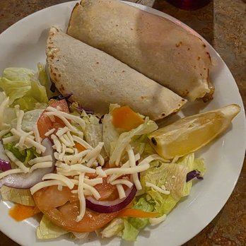 Chapala Grill - 2 shrimp tacos with salad instead of beans and rice - Mexican Near Me - Visalia, California