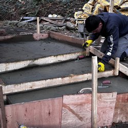 Nirvana Builders - New concrete landing and fanned stairs.