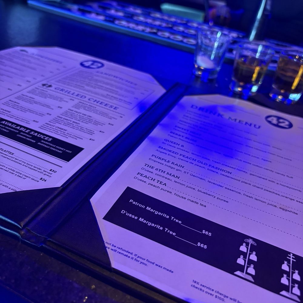 42 Bar And Grill - Menu - Hookah Bars Near Me - Atlanta, Georgia