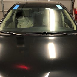Newly replaced windshield by Low Rates Auto Glass. Newly replaced windshield by Low Rates Auto Glass.