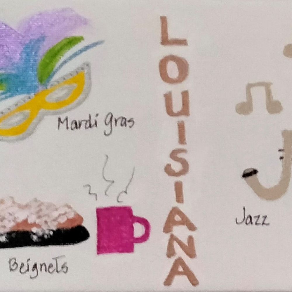 Rue Beignet Louisiana Magnetic Post card Rue Beignet Louisiana Magnetic Post card