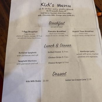Maple Leaf Diner - Kid's Menu - American Near Me - Dallas, Texas